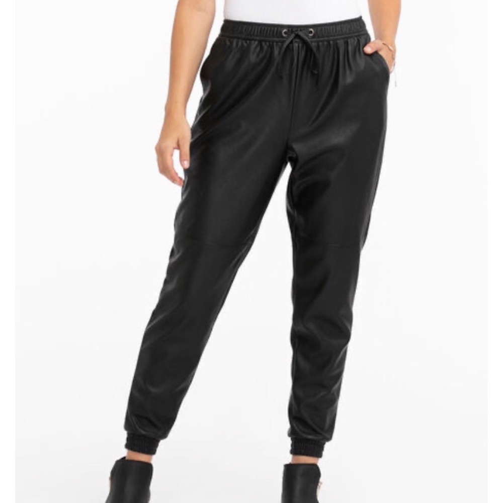Rickis faux leather joggers